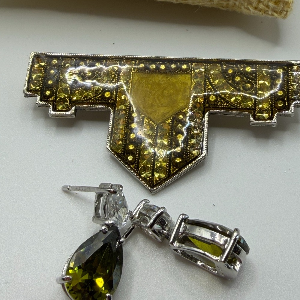 Elegant Gold Pendant and Silver .925 Silver Gemstone Earrings Jewelry Bundle